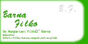 barna filko business card